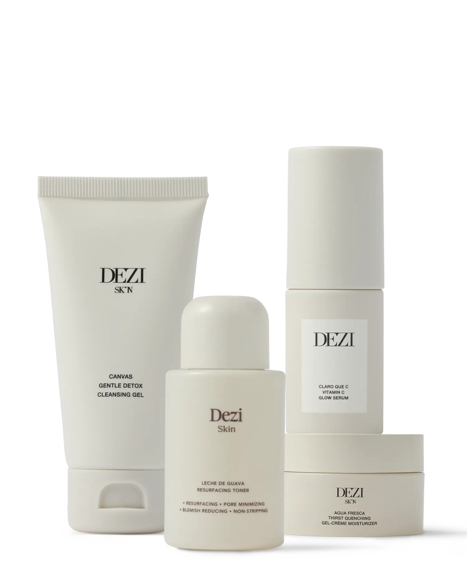Clear for Takeoff: Claro Que C Vitamin C Glow Serum + Agua Fresca Gel-Crème Moisturizer + Leche De Guava Toner + Canvas Gentle Detox Cleansing Gel