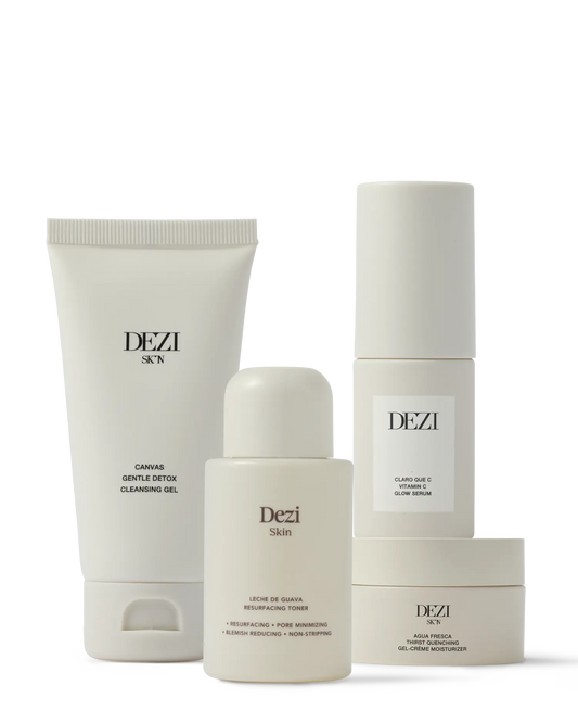 Clear for Takeoff: Claro Que C Vitamin C Glow Serum + Agua Fresca Gel-Crème Moisturizer + Leche De Guava Toner + Canvas Gentle Detox Cleansing Gel
