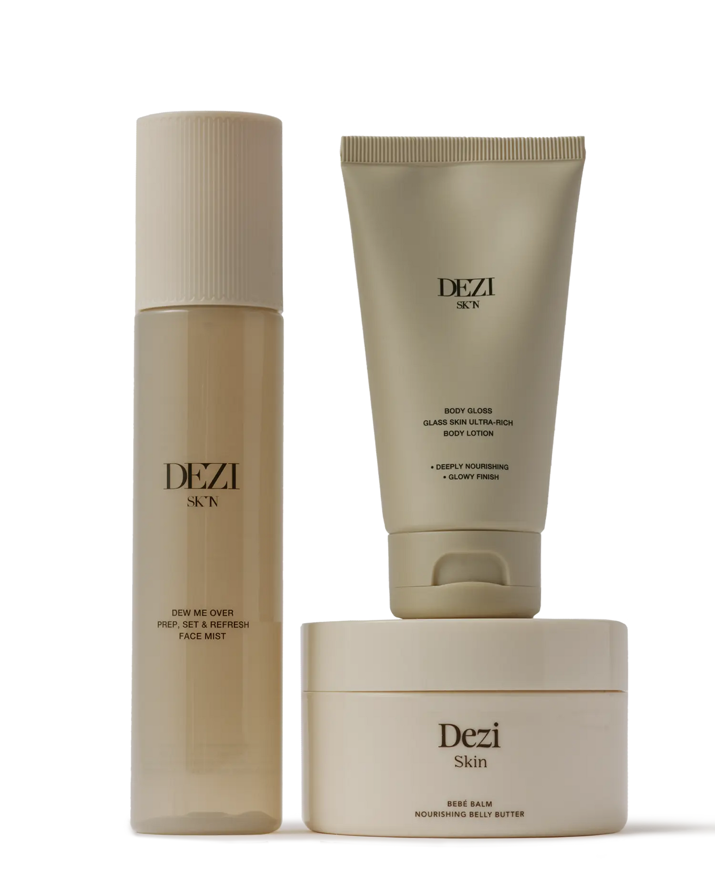 ultra body hydration bundle: body gloss ultra-rich body lotion + bebé balm nourishing belly butter